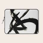 Brushstroke 3 - a simple black and white ink design Laptop Sleeve Gallery Image 1