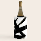 Brushstroke 3 - a simple black and white ink design Wine Chiller Gallery Image 1