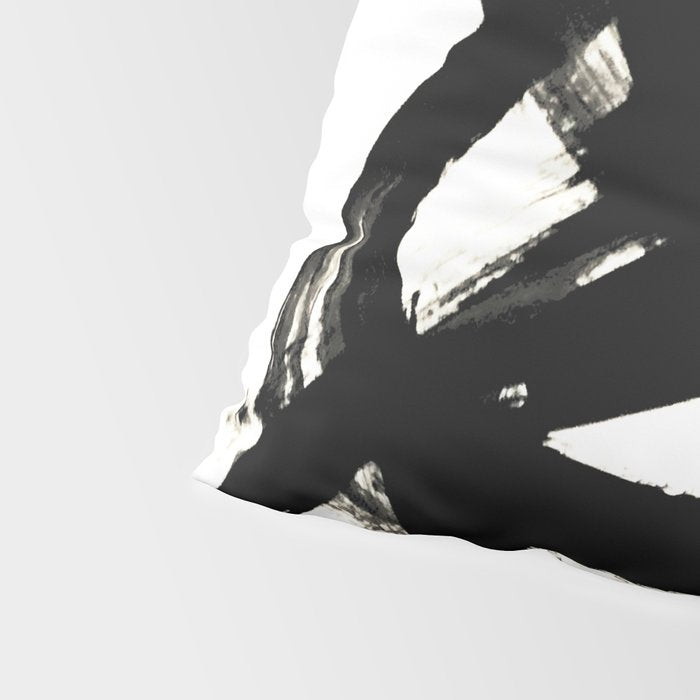 Brushstroke 3 - a simple black and white ink design Pillow Sham Gallery Image 4
