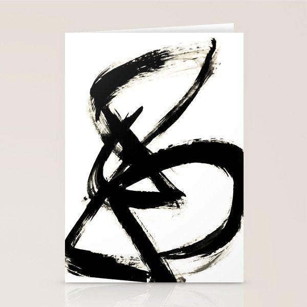 Brushstroke 3 - a simple black and white ink design Stationery Card Gallery Image 1