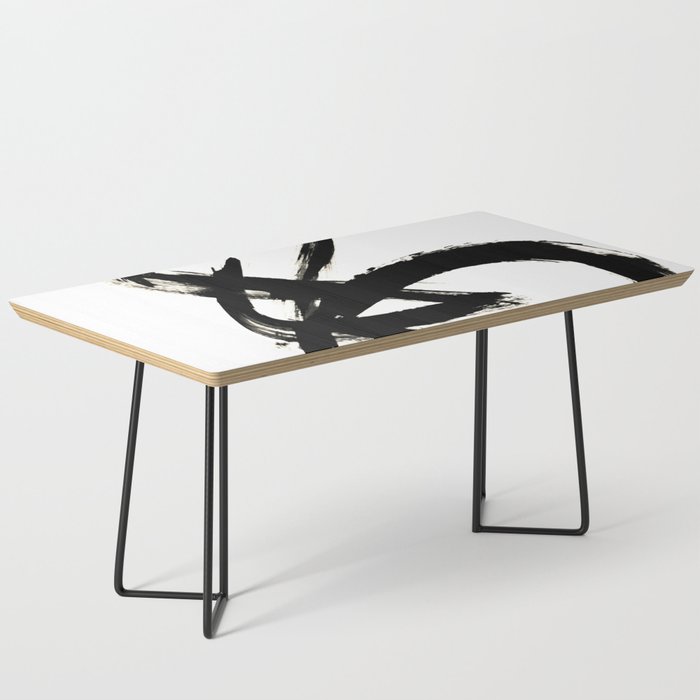 Brushstroke 3 - a simple black and white ink design Coffee Table Gallery Image 1