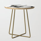 Brushstroke 3 - a simple black and white ink design Side Table Gallery Image 1