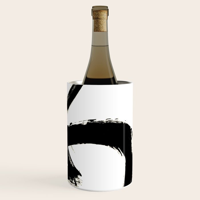 Brushstroke 3 - a simple black and white ink design Wine Chiller Gallery Image 3