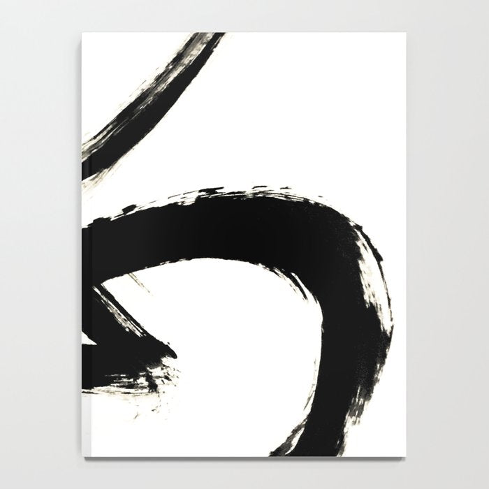 Brushstroke 3 - a simple black and white ink design Notebook Gallery Image 4