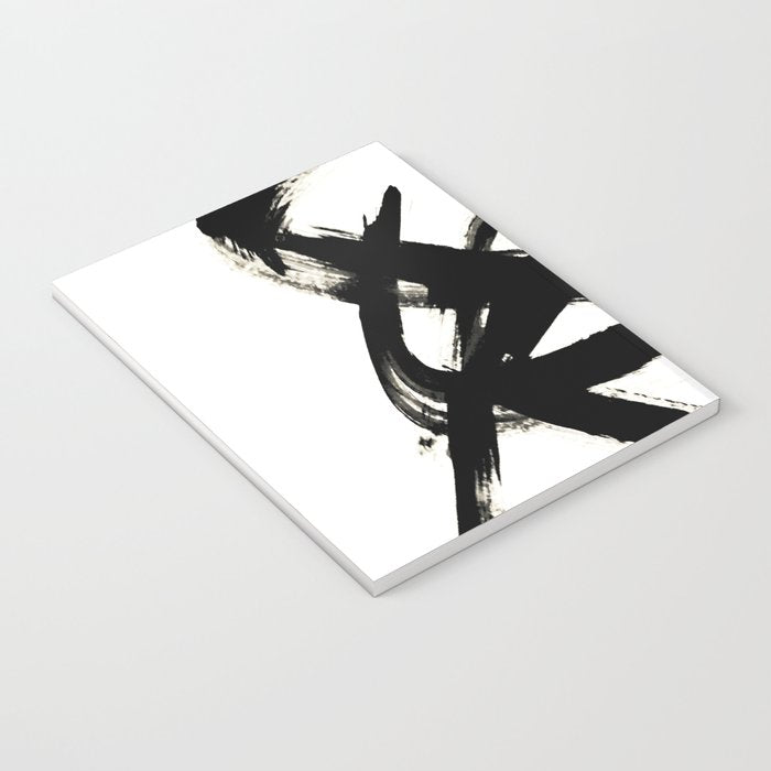 Brushstroke 3 - a simple black and white ink design Notebook Gallery Image 3