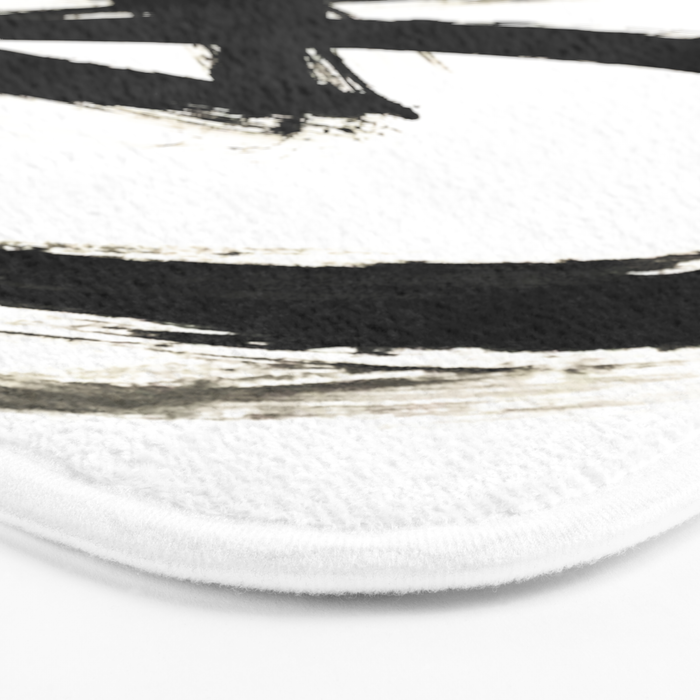 Brushstroke 3 - a simple black and white ink design Bath Mat Gallery Image 3