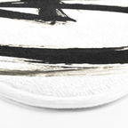 Brushstroke 3 - a simple black and white ink design Bath Mat Gallery Image 3