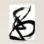 Brushstroke 3 - a simple black and white ink design Stationery Card Gallery Image 2