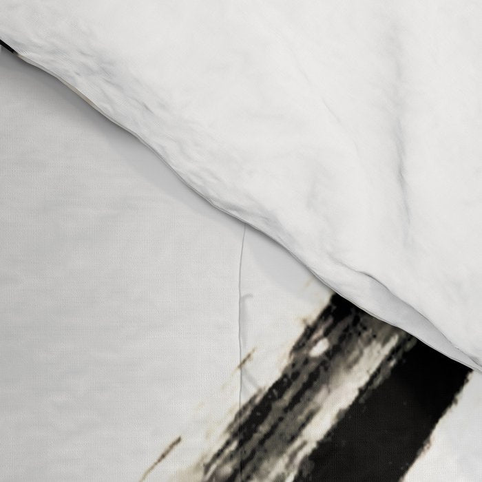 Brushstroke 3 - a simple black and white ink design Comforter Gallery Image 4