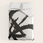 Brushstroke 3 - a simple black and white ink design Duvet Cover Gallery Image 6