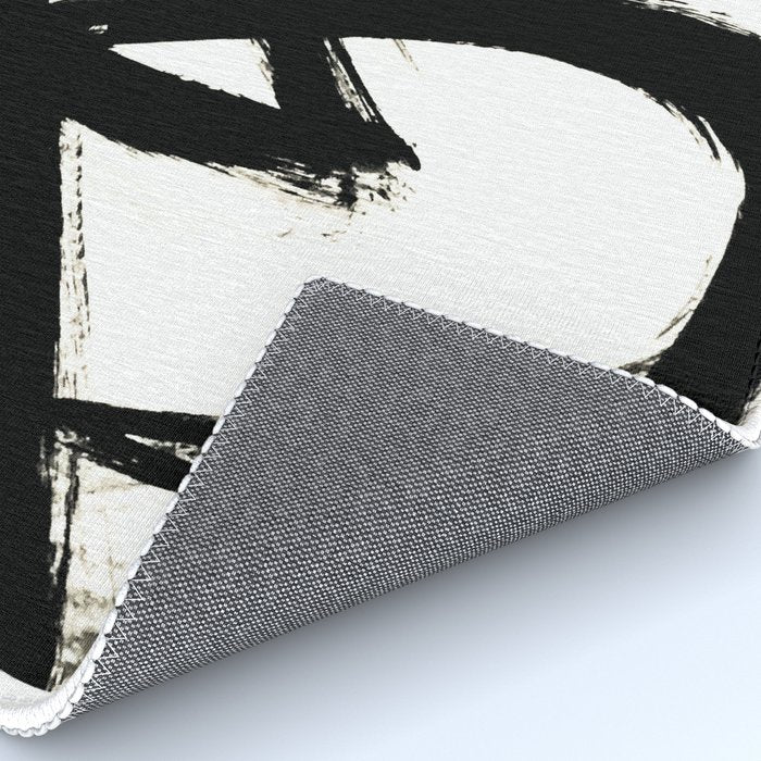 Brushstroke 3 - a simple black and white ink design Rug Gallery Image 4