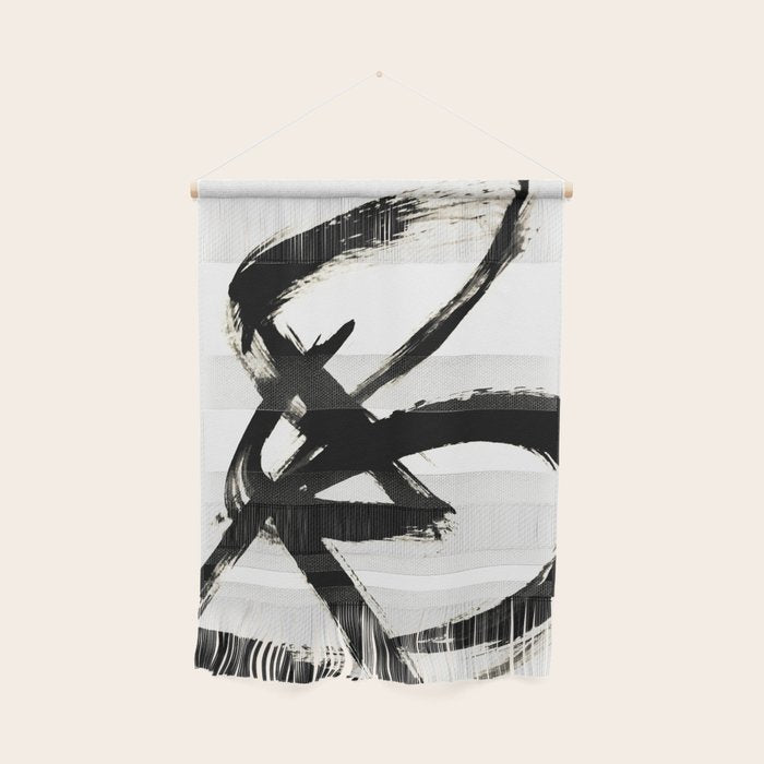 Brushstroke 3 - a simple black and white ink design Wall Hanging Gallery Image 1