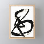 Brushstroke 3 - a simple black and white ink design Mini Art Print Gallery Image 1