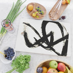 Brushstroke 3 - a simple black and white ink design Cutting Board Gallery Image 2