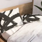 Brushstroke 3 - a simple black and white ink design Pillow Sham Gallery Image 2