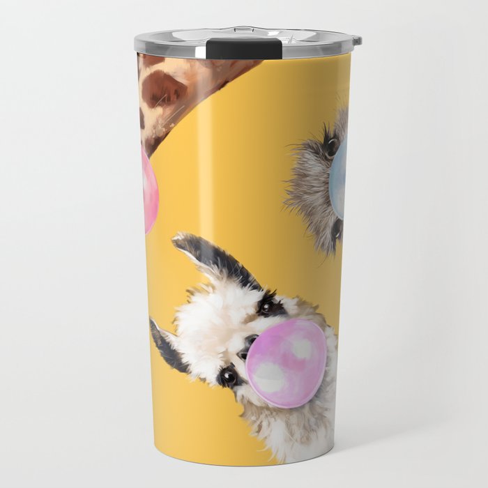 Bubble Gum Gang in Yellow Travel Mug Gallery Image 1