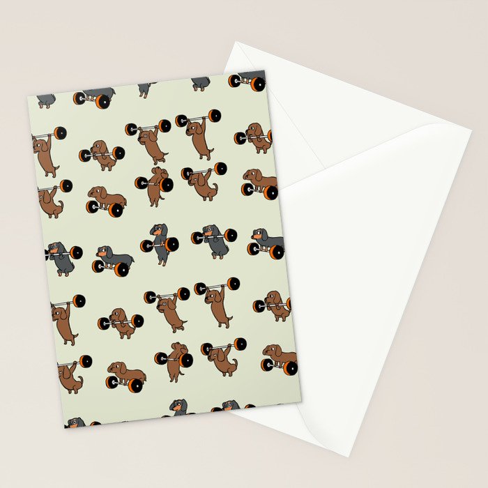 Olympic Lifting Dachshund Stationery Card Gallery Image 2