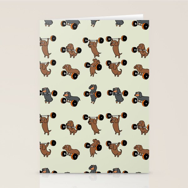 Olympic Lifting Dachshund Stationery Card Gallery Image 2