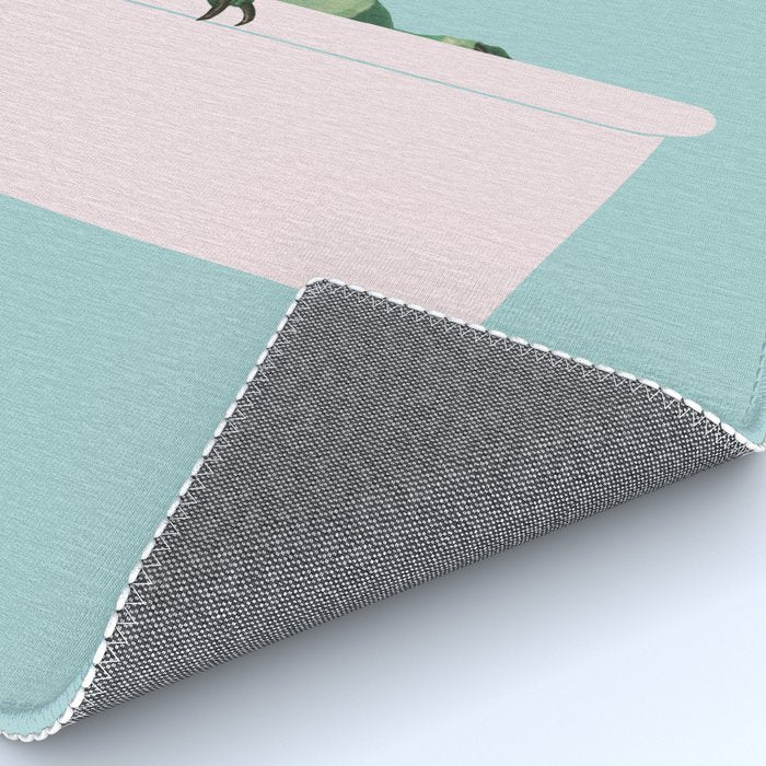 Playful T-Rex in Bathtub in Green Rug Gallery Image 4