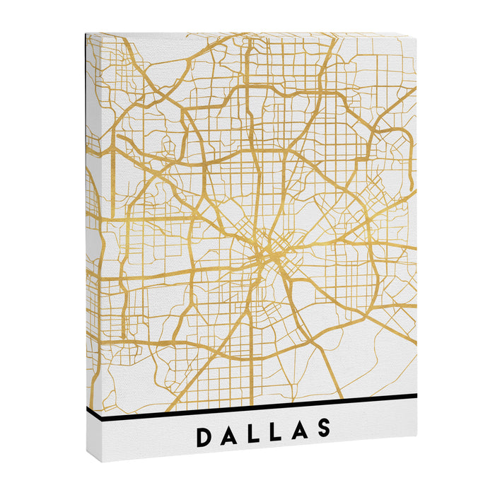 DALLAS TEXAS CITY STREET MAP ART Canvas Print Gallery Image 1
