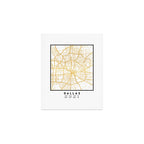 DALLAS TEXAS CITY STREET MAP ART Art Print Gallery Image 1