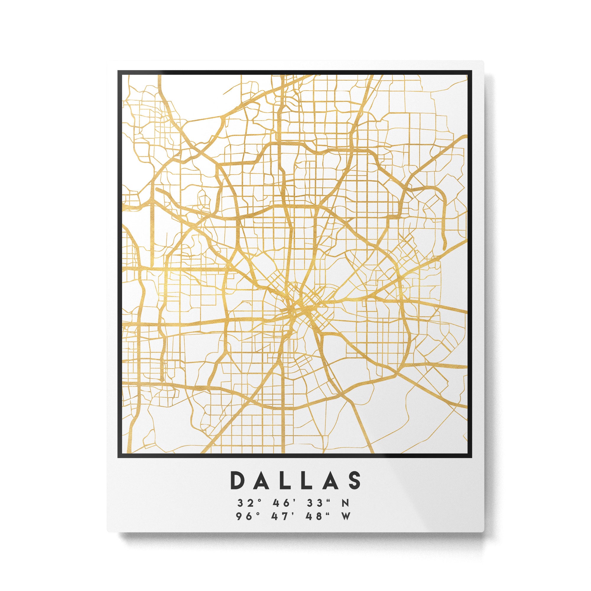 DALLAS TEXAS CITY STREET MAP ART Metal Print Gallery Image 4