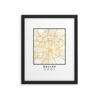 DALLAS TEXAS CITY STREET MAP ART Framed Art Print Gallery Image 5