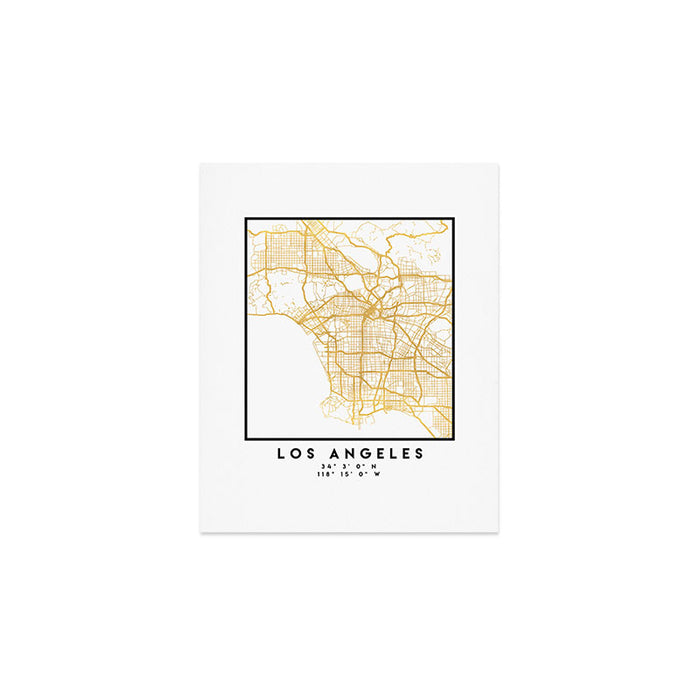 LOS ANGELES CALIFORNIA CITY STREET MAP ART Art Print Gallery Image 1