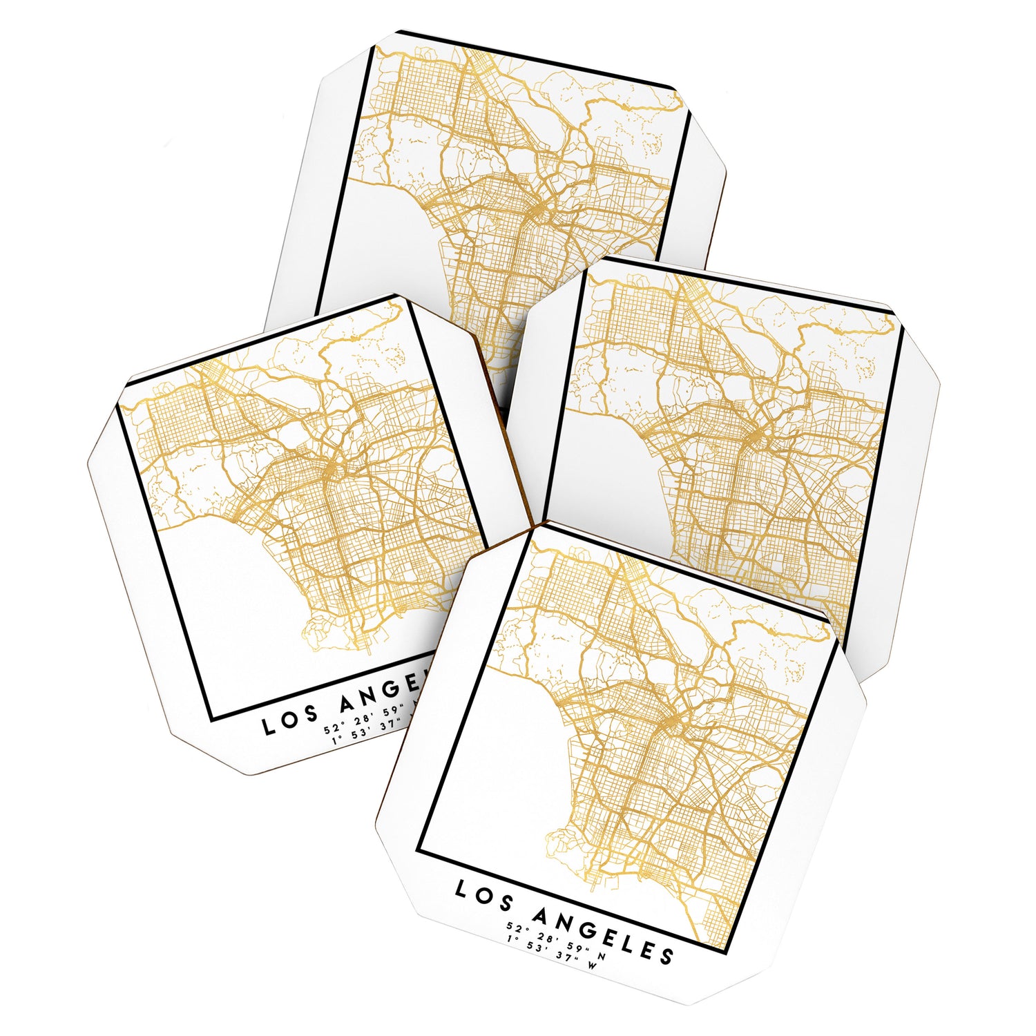 LOS ANGELES CALIFORNIA CITY STREET MAP ART Coaster Gallery Image 1