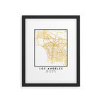 LOS ANGELES CALIFORNIA CITY STREET MAP ART Framed Art Print Gallery Image 5