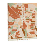 PORTLAND OREGON CITY MAP EARTH TONES Canvas Print Gallery Image 6