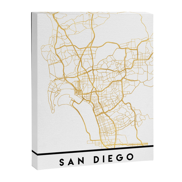 SAN DIEGO CALIFORNIA CITY STREET MAP ART Canvas Print Gallery Image 1