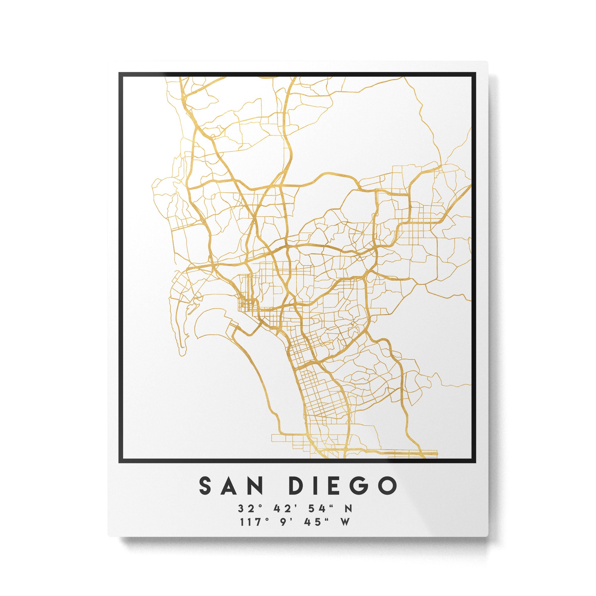 SAN DIEGO CALIFORNIA CITY STREET MAP ART Metal Print Gallery Image 4