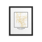 SAN DIEGO CALIFORNIA CITY STREET MAP ART Framed Art Print Gallery Image 5