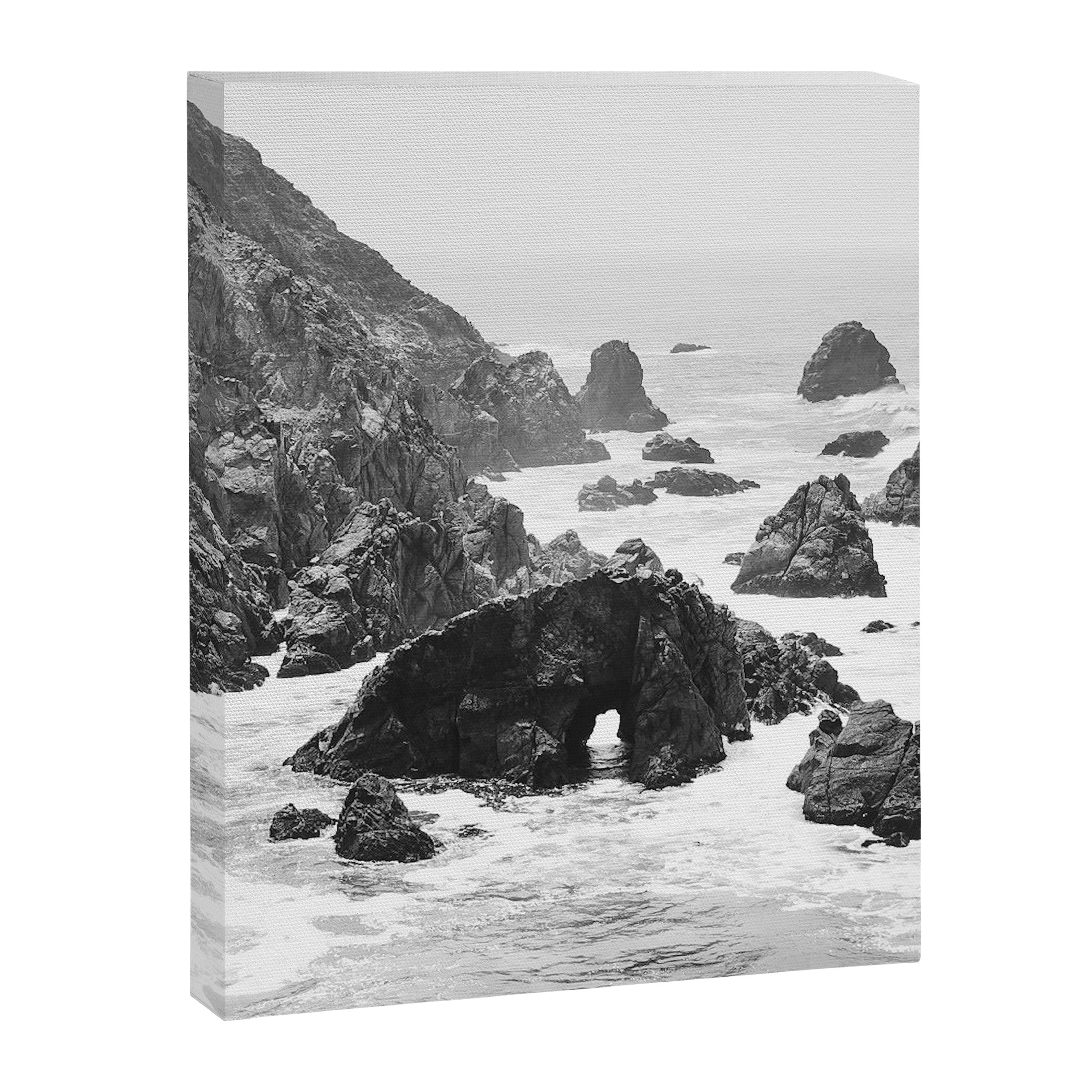 Bodega Bay in Black-and-White Canvas Print Gallery Image 6