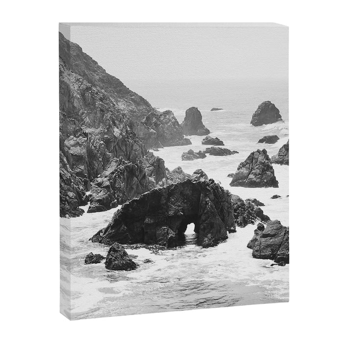 Bodega Bay in Black-and-White Canvas Print Gallery Image 1
