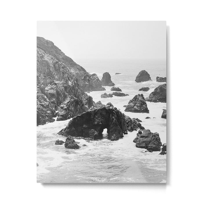 Bodega Bay in Black-and-White Metal Print Gallery Image 1