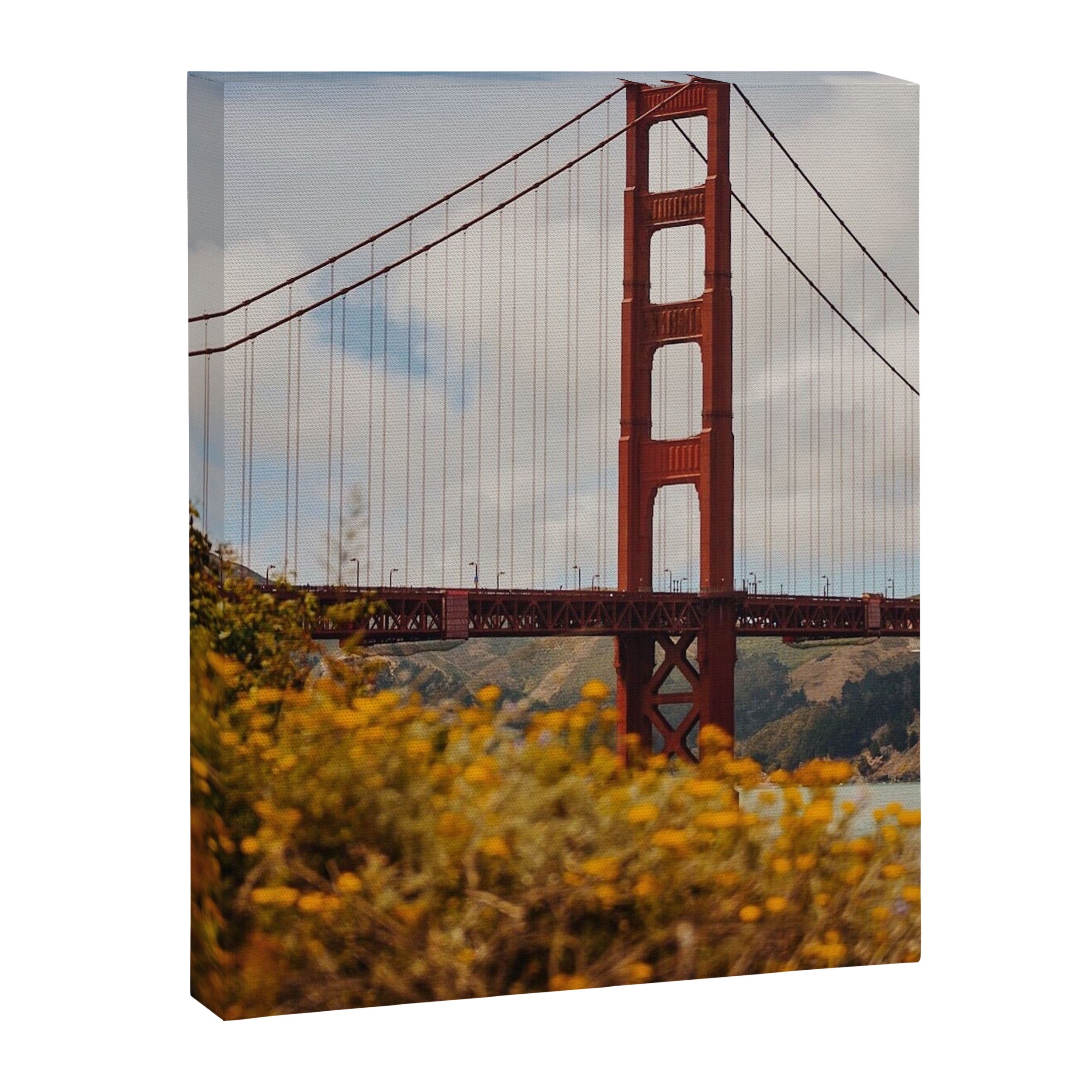 Golden Gate Bridge Through Wildflowers Canvas Print Gallery Image 6