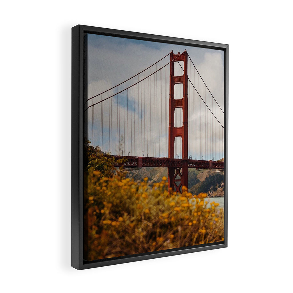 Golden Gate Bridge Through Wildflowers Framed Canvas Print Gallery Image 2
