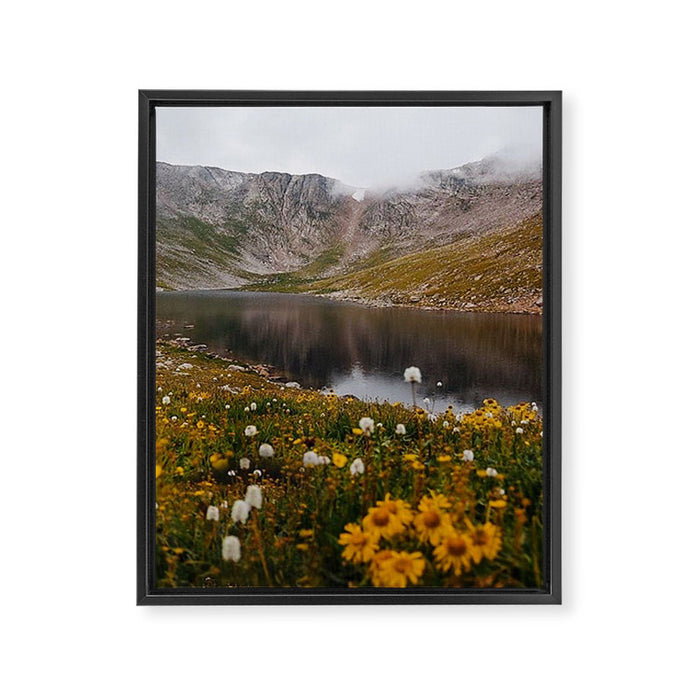 Misty Moody Morning at Mount Blue Sky Framed Canvas Print Gallery Image 1