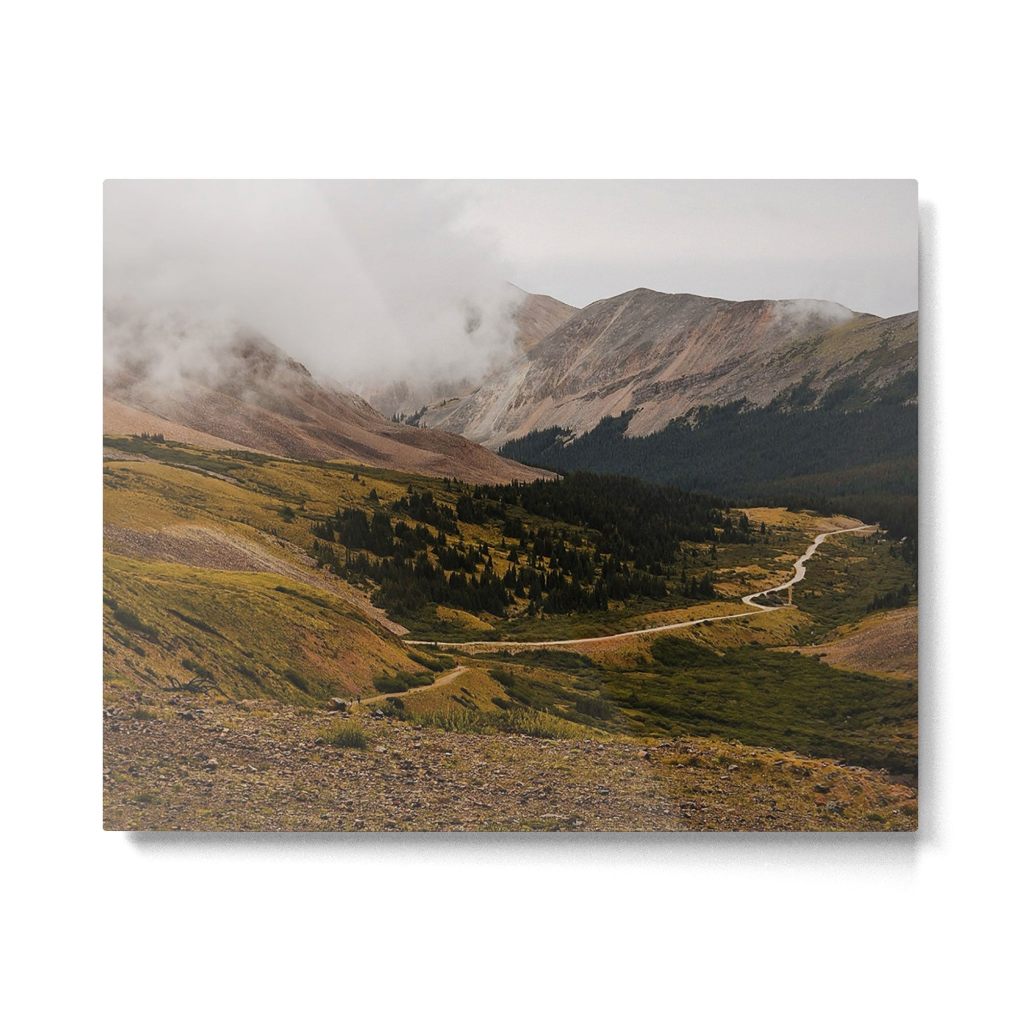 Misty Mountain Roadscape Metal Print Gallery Image 4