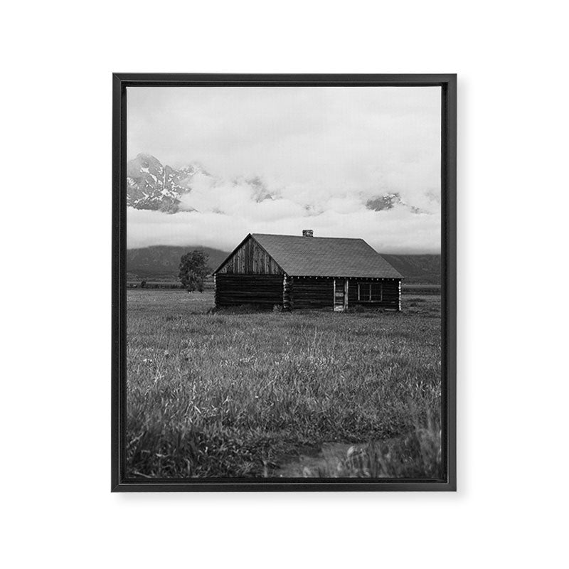 Mormon Row in Black-and-White Framed Canvas Print Gallery Image 6