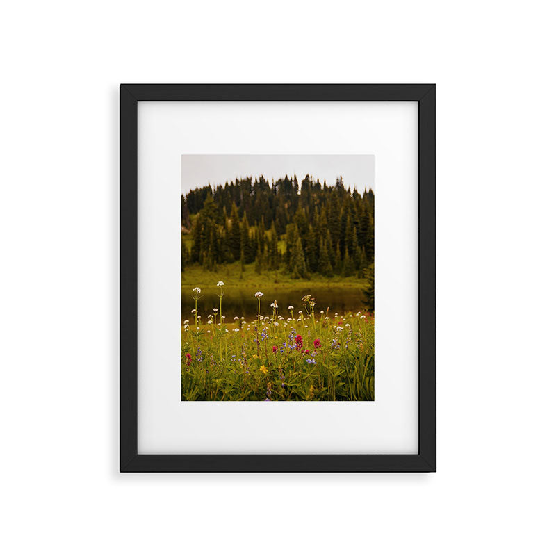 Mount Rainier Wildflower Field Framed Art Print Gallery Image 5