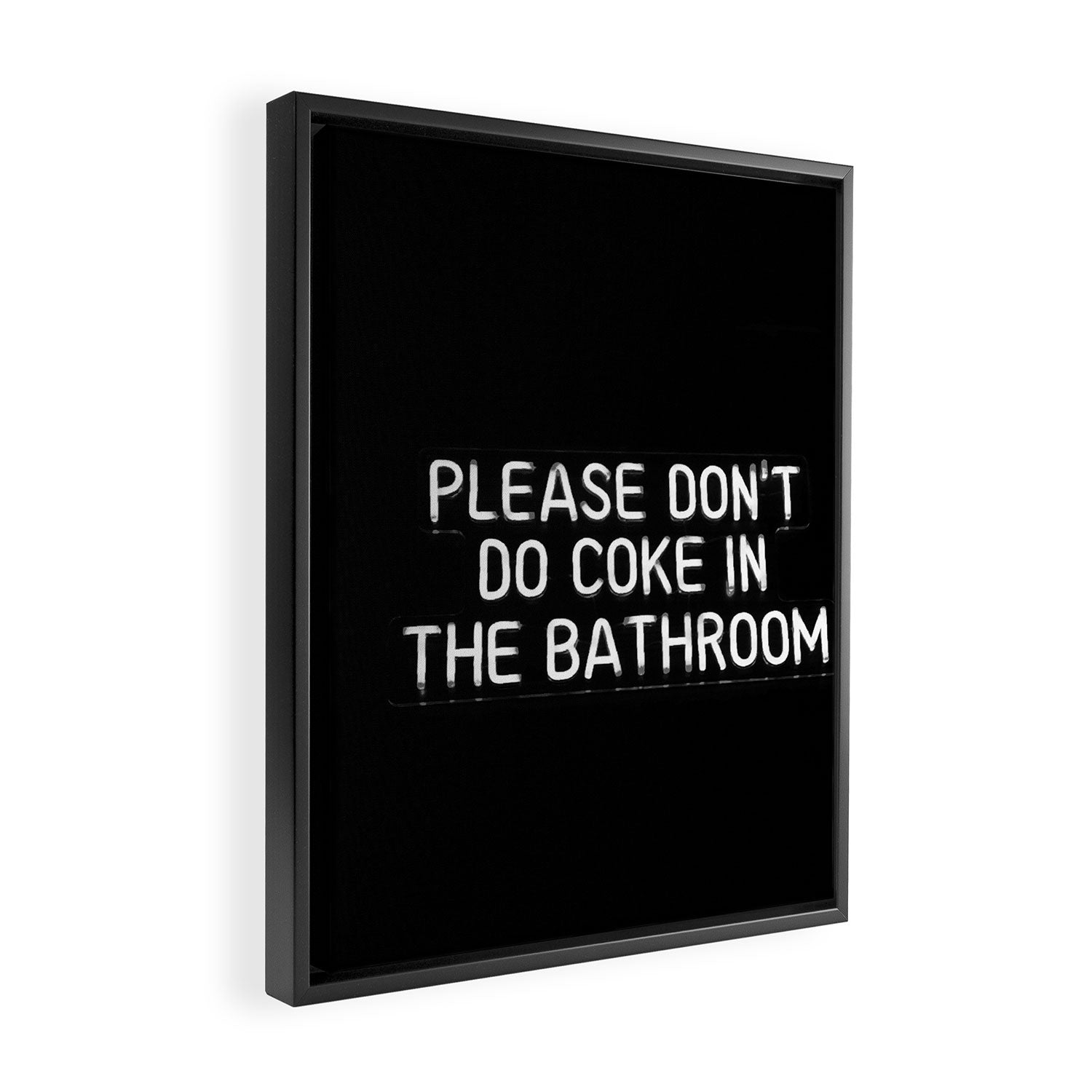 Please Don't Do Coke in the Bathroom Framed Canvas Print Gallery Image 2