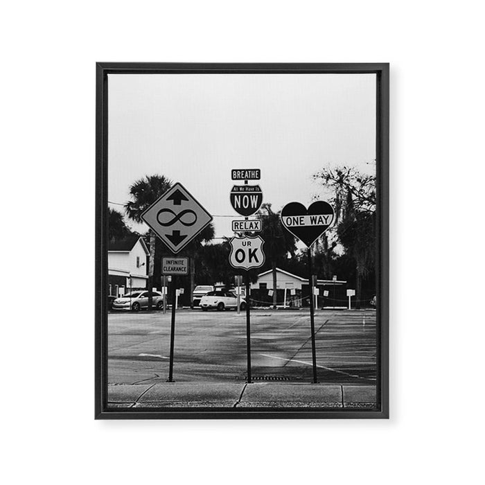Signs of the Times Framed Canvas Print Gallery Image 1