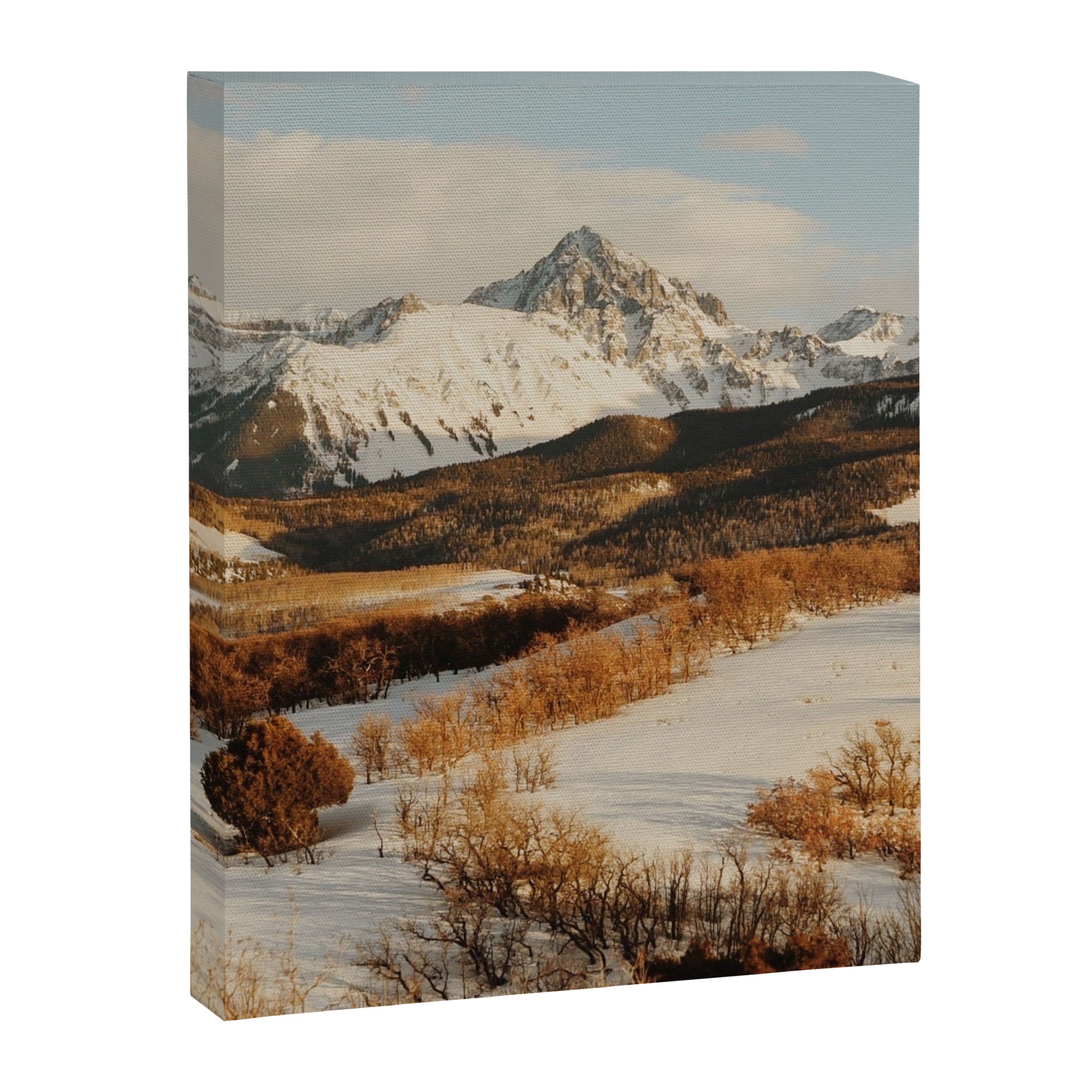 Snowy Mountain in Autumn Canvas Print Gallery Image 6