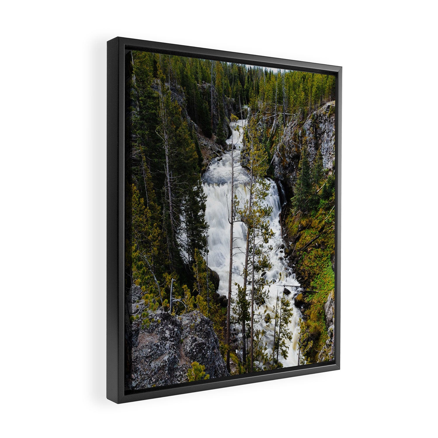 Yellowstone Waterfall II Framed Canvas Print Gallery Image 2