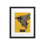 Dakar City Map of Senegal - Pastel Framed Art Print Gallery Image 5