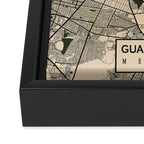 Guadalajara City Map of Jalisco, Mexico - Vintage Framed Canvas Print Gallery Image 3