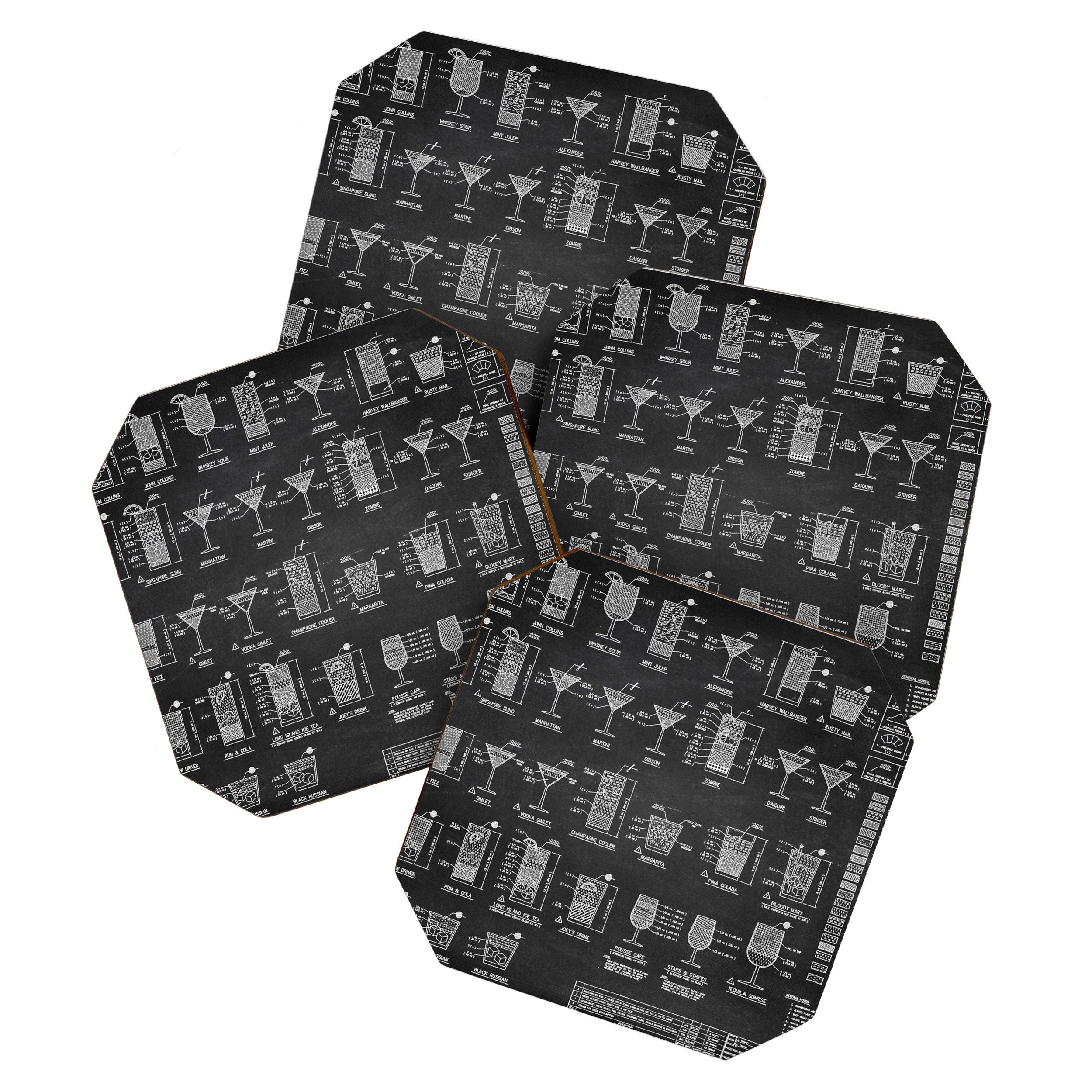 Black Cocktail Recipes Guide Coaster Gallery Image 1